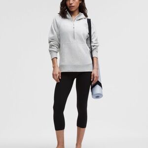 Lululemon Athletica Light Gray Scooba Half Zip Hoodie Long Sleeve